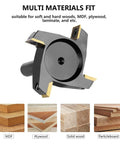 CNC Spoilboard Surfacing Router Bit with Half Inch Shank and Two and a Half Inch Cutting Diameter Four Wings Coated Carbide Inserts for Slab Flattening