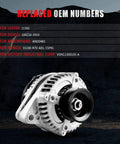 130 Amp 12V Alternator For Honda Accord 3.5L 2008 2009 2010 2011 2012 And Honda Accord Crosstour 2010 Replacement Part Beefed Up High Output For Reliable Charging with OEM Replacement Numbers