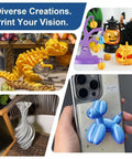 Silk PLA 3D Printer Filament Bundle, 6 Color Set In Gold Silver Red Green Blue Purple, High Gloss Finish DIY Projects Display