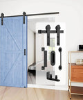 Beefed Up 6Ft Sliding Barn Door Hardware Kit With Smooth And Quiet Operation Easy Install With Adjustable Floor Guide