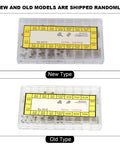 Two models of Pro Grade Watch Stem Extender And Crown Replacement Parts Kit With Storage Box showcasing different type labels.