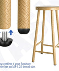 Tough As Nails M8 Adjustable Leveling Feet 32 Pack Stainless Steel Furniture Legs To Squash Every Wobble Quick Screw In Replacement for bar stools adjustable legs with black rubber footer.
