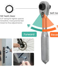 Dope Magnetic Bit Driver And Mini Ratchet Set With A 72 Teeth Bidirectional Ratchet And 70 Nm Torque shown with gear mechanism and uses.