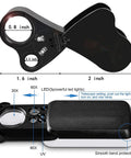 Two Pack Jewelers Loupe With Light 30X 60X 90X Triple Magnification For Coin Diamonds Gems Jewelry And Stamps Includes Spare Batteries