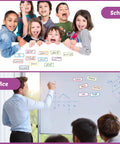 180 Piece Magnetic Dry Erase Labels Kit With Reusable Magnetic Name Tags Colorful Border Frames Erasable Magnetic Strips in school and office use on whiteboards