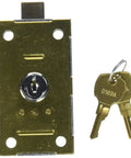 Built Tough Replacement Front Access Panel Lock For Cell Phone Storage Lockers With Two Keys, showing the lock and two keys.