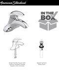 Reliant 1-Handle 4-Inch Centerset Bathroom Faucet In Brushed Nickel With Ceramic Disc Valve 1.2 GPM package contents