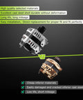 Comparison of 11598N High Output Alternator Replacement For Chrysler 300, Dodge Challenger, Charger, Durango, Jeep Grand Cherokee, And Ram 1500 3.6L V6 2011 Through 2021 OE 4801778AF 56029789AA with a lower-quality alternator illustrating quality and durability differences.