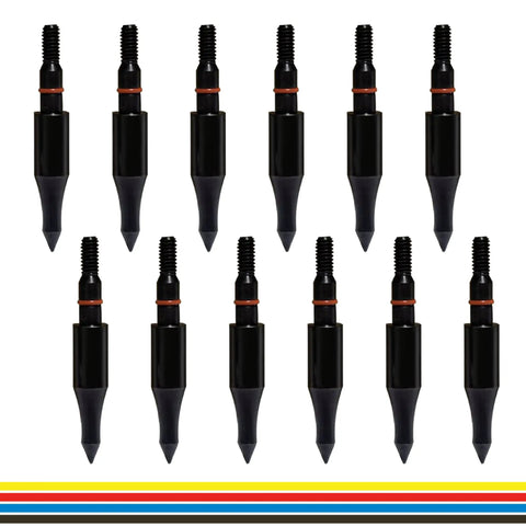 Twelve 150 Grain 5 16 Inch Screw In Archery Arrow Tips With 8 32 Thread CNC Precision Field Points for bows