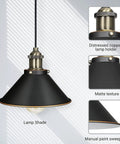 Plug In Pendant Light Dual Pack Farmhouse Chic Industrial Swag Lamp With 15Ft Cord Black Exterior White Interior Shade Retro Copper Accents