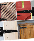 8 Pack 5 Inch Galvanized Black T Type Door Hinges Weld On Detachable Shed Door Hardware installation examples