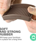 Close-up of hands holding a Slip Resistant Furniture Pad, 4 Pack, 4 Inch Brown Rubber Floor Protectors For All Surfaces