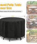 Outdoor Round Bar Height Table And Chair Cover 90 Inch Diameter By 43 Inch High Waterproof No Fuss Patio Furniture Cover