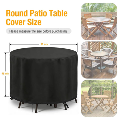 Outdoor Round Bar Height Table And Chair Cover 90 Inch Diameter By 43 Inch High Waterproof No Fuss Patio Furniture Cover