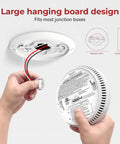 Large hanging board design of Hardwired Interconnected Smoke Detector 12 Pack With 9V Battery Backup And 120V AC Home Safety Alarm System.