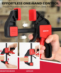 Six Inch Bar Clamp Set For Woodworking With Clamp Connector, Quick Release Bar Clamps With 150 Lbs Load, Trigger Clamp Kit
