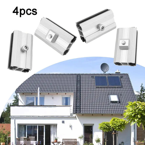 Heavy-Duty Solar Panel Mount Clamp Kit For Film Modules, Anodized Aluminum Bracket, Easy Install on Rooftop, 4 Pack