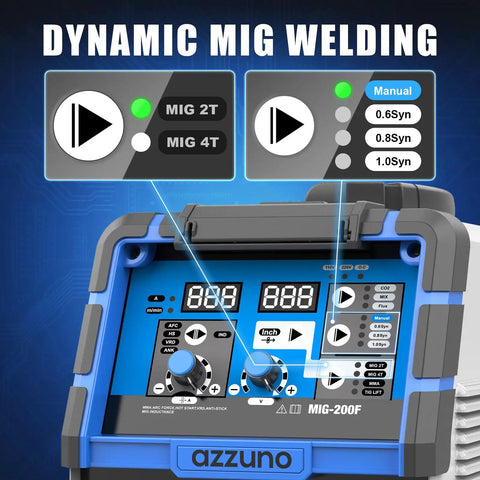 4 In 1 Flux MIG TIG Stick Welder Dual Voltage 110V 220V Gas Gasless Welding Machine control panel close-up