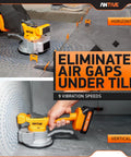 Cordless Tile Vibration Tool Kit With Dual 20V Batteries for precise tile leveling and installation in floor projects