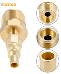 Brass Propane Quick Connect Fitting For RV And Camper Grills, 1 Quarter Inch Disconnect Plug Kit With 1lb Bottle Tank Thread, Durable Brass Construction