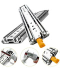 Slick Full Extension Drawer Slides For Kitchen Cabinets 44 Inch Side Mount Locking Runners With Quick Release Latches, metal tracks.