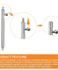 Heavy Six Pack Stainless Steel Watch Spring Bars 1.5 X 19mm showcasing spring pin design and functionality for easy strap changes.