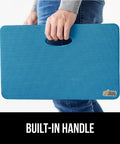 Extra Thick Supportive Foam Kneeling Pad 2 Pack, Built Like A Tank Large Cushion Knee Savers For Gardening, showing built-in handle feature.