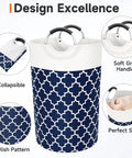 Gigantic 115L Collapsible Laundry Basket With Tall Aluminum Soft Grip Handles Waterproof Hamper Bag with stylish pattern