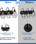 Comparison between our Retro Style Industrial 3-Light Vanity Light in Matte Black and other similar fixtures.