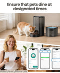 Cat using Smart Automatic Pet Feeder And Water Fountain For Cats And Dogs With Wifi App Control And Voice Recorder.