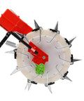 Close-up of 10 Nozzle Hand Pushed Seeder With 8.27 Pounds Seed Storage Box Adjustable Sowing Quantity And Depth Wheeled Planter