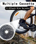 Cyclist on bike with 9-Speed Bike Cassette 11-32T For Mountain Road Folding And Commuter Bikes Built Tough Steel Nickel Plated