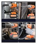Brushless Cordless Impact Wrench High Torque Heavy Electric Power Tool For Car Truck Home Repair Portable Pro Grade Quiet Motor in use, removing bolts.