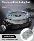 Heavy Duty Retractable Keychain With Carabiner Badge Reel For ID Holder Up To 8 Oz Pro Grade Stainless Steel Spring Coil