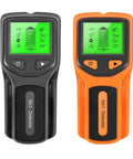Slick 5 In 1 Wall Scanner And Metal Detector With Live Wire And Wood Stud Finder For Home Reno Or Treasure Hunting No Hassle Electric Box Locator Game Changer in black and orange.