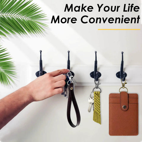 Hand adding keys to hooks with 80 Pack Hella Durable Swivel Clasp Hooks Key Chain Clips With Secure D Ring Lanyard Hardware.
