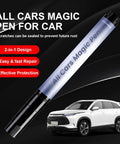 All Cars Magic Pen next to a white SUV showcasing Two Pack Car Scratch Remover Pen Quick Fix For Scratches And Paint Damage.
