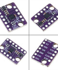 Pro-Grade IMU Sensor Module For Wearables And Embedded Projects With Temperature Compensation And FIFO Buffer, High-Precision Motion Tracking, Dual-Axis Accelerometer And Gyroscope, Low Power, Temp Sensor Included purple PCB with pins
