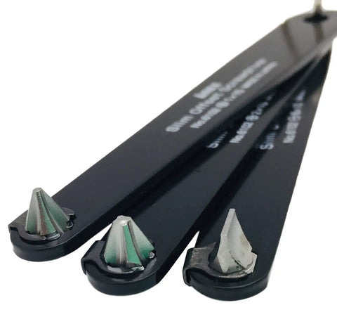 Ultra Low Profile Offset Screwdriver Set 3 Piece 90 Degree Slim Plate For Tight Spots Made In Japan Black tips for cramped corners