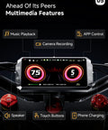 Badass 7000W Electric Bike For Adults With 72V 70Ah Removable Battery dashboard features showing multimedia controls.