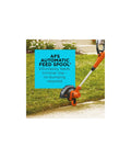 Close-up of 3-In-1 Electric Lawn Mower, Trimmer And Edger with 6.5 Amp Motor showing edging function on grass