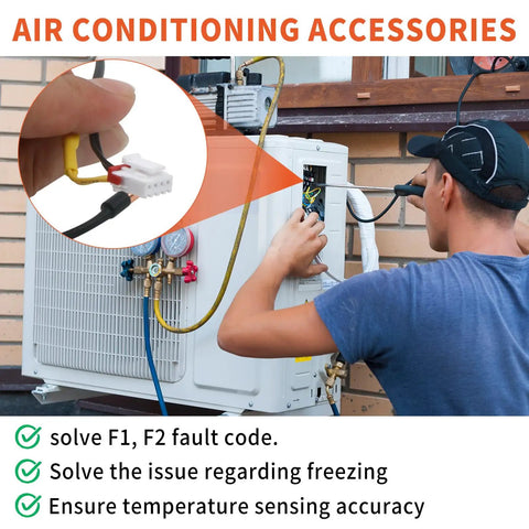 Universal Air Conditioner Temperature Sensor Thermistor Probe Replacement installation on outdoor AC unit