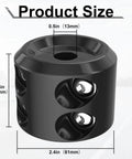 Bfxm Rubber Winch Cable Stopper With Allen Wrench For Cable Protection Reduce Damage To Bumper During Winch Operations High Quality Safety Gear Accessory dimensions labeled 0.5in, 1.8in, 2.4in.