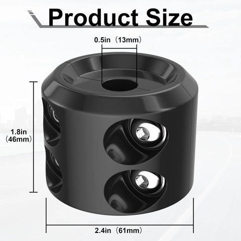 Bfxm Rubber Winch Cable Stopper With Allen Wrench For Cable Protection Reduce Damage To Bumper During Winch Operations High Quality Safety Gear Accessory dimensions labeled 0.5in, 1.8in, 2.4in.