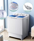 Badass Portable Washing Machine With Twin Tub Setup And Heavy Duty Spin Dryer Compact Laundry Center For Apartments Rv Dorms Goes Hard On Mess features visible lid, build-in filter and safe power cord.