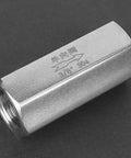 Stainless Steel One Way Check Valve For Gas Oil Water Plumbing With BSPP Female Thread Three Eighth Inch Hex Body Heavy Duty