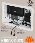 9 Inch In Wall TV Media Box With Hidden Cable Management and Recessed Outlet for Roku Apple TV Fire TV Stick and Samsung One Connect