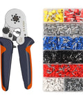 Rock Solid Elukht Ferrule Crimping Tool Kit With 1200 Insulated Wire Terminals. Ratchet Crimper For Electrical Connectors And Precise Labor Saving Hsc8 6-4 0.25 To 10 Mm2 Range. Perfect For Repairs And Diy Projects You Can Trust. Ferrule crimping pliers and color-coded insulated terminals set