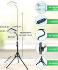 Bright 25W Grow Light With Stand For Indoor Tall Plants And Bonsai showing dimensions and features