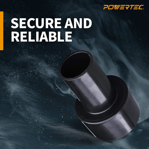 Two Pack Reducer Adapter Set From Two And A Half Inch OD To One And A Half Inch OD For Dry And Wet Vacuum Hoses in black plastic